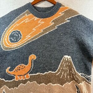 RARE Aikawa's Tree Dinosaur Comet Volcano Harajuka  Knit Sweater Unisex XL Urban